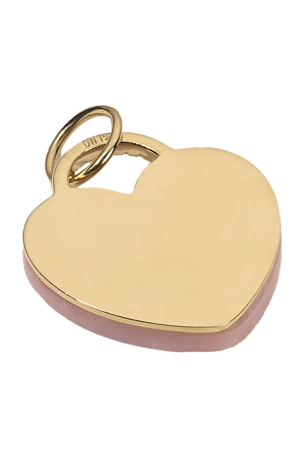 Pink Opal Heart Charm-YELLOW GOLD-JEWELRYFINE JEWELPENDANT-DEVON WOODHILL