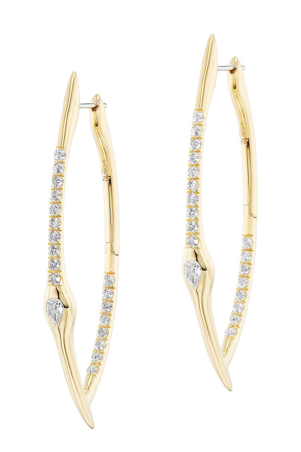 Diamond Axle Earrings-YELLOW GOLD-JEWELRYFINE JEWELEARRING-UNIFORM OBJECT