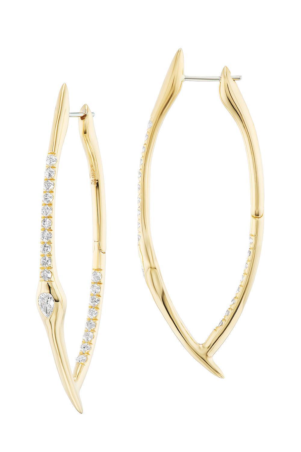 Diamond Axle Earrings-YELLOW GOLD-JEWELRYFINE JEWELEARRING-UNIFORM OBJECT