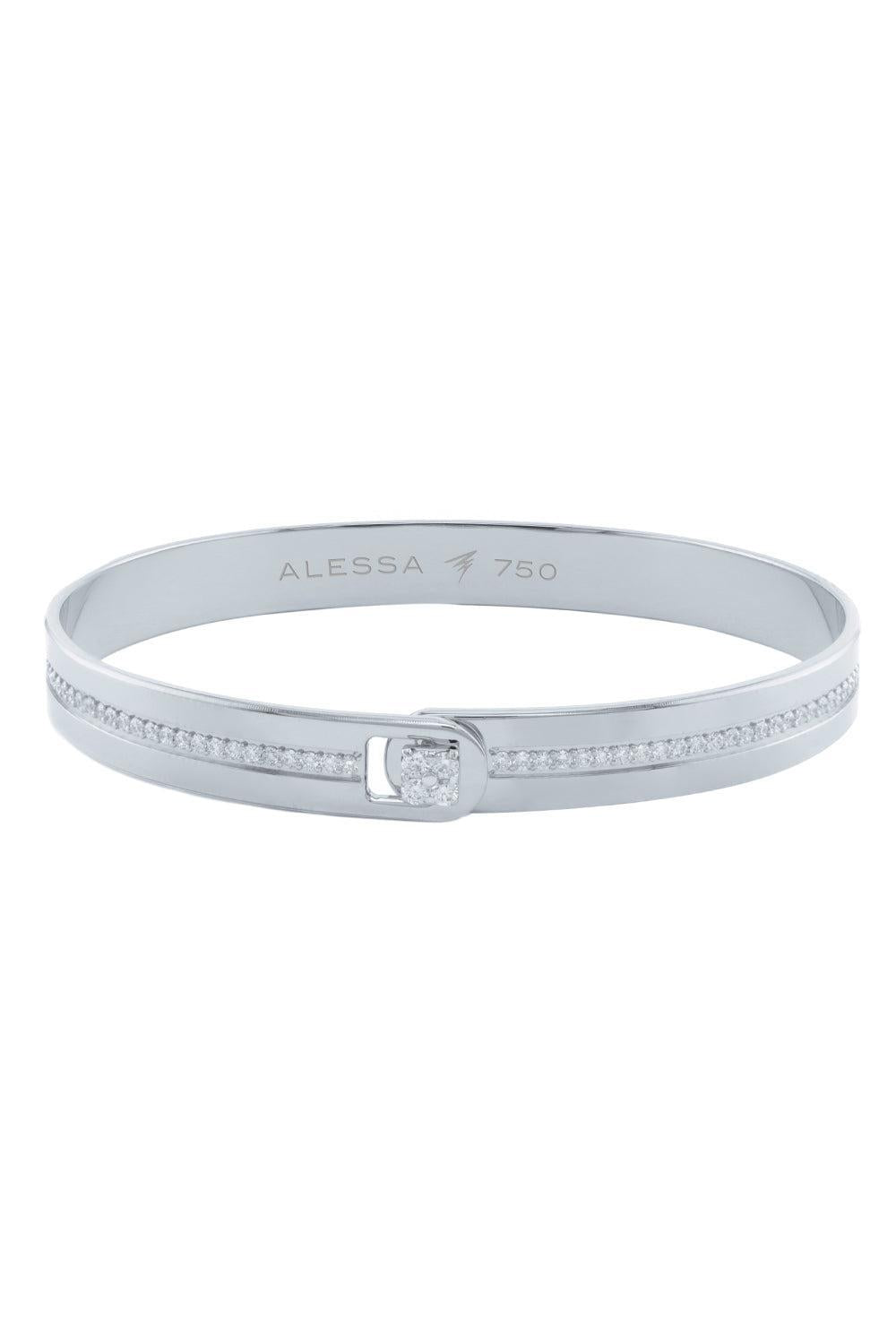 Diamond Solid Equality Bracelet-WHITE GOLD-18-JEWELRYFINE JEWELBRACELET O-ALESSA JEWELRY
