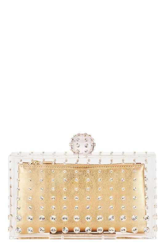 Tequila Clutch - Transparent-TRAN/GLD-O/S-HANDBAGCLUTCHES-AQUAZZURA