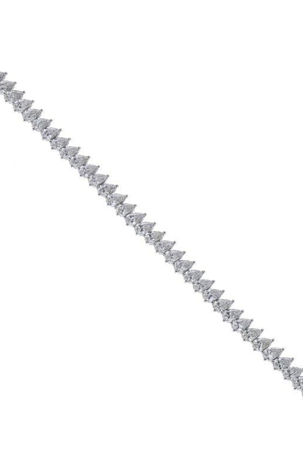 Diamond Pear One Line Bracelet-WHITE GOLD-JEWELRYFINE JEWELBRACELET O-ARZANO