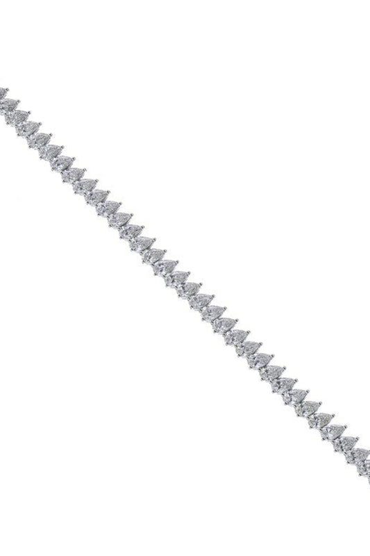 Diamond Pear One Line Bracelet-WHITE GOLD-JEWELRYFINE JEWELBRACELET O-ARZANO