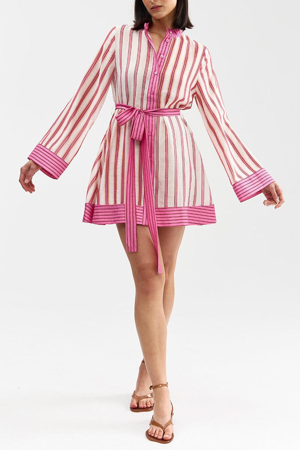 Neottia Mini Dress-STRIPE-2-CLOTHINGDRESSCASUAL-ASTON STUDIO