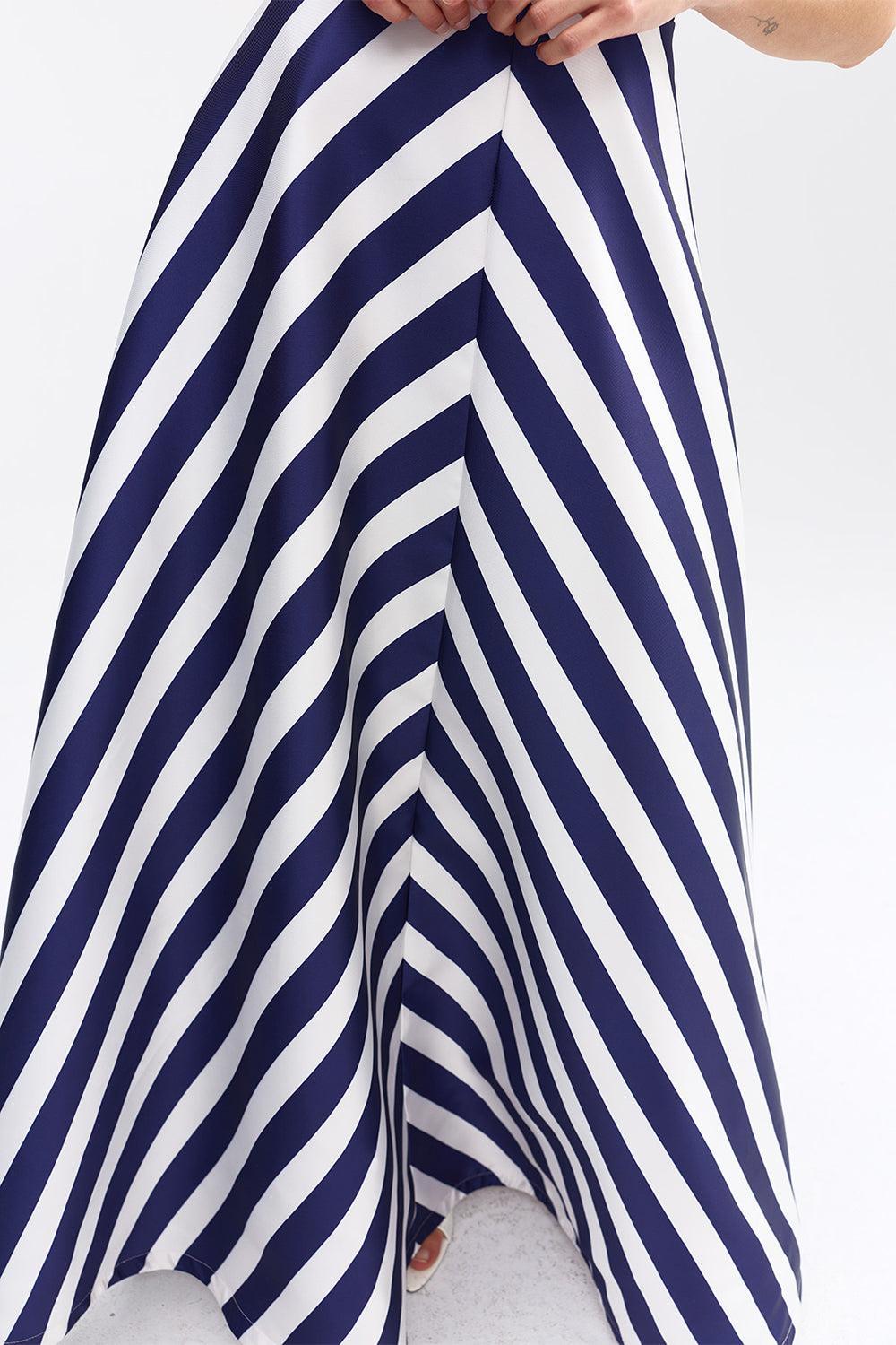 Audrey Gown - Royal Stripe-STRIPE-2-CLOTHINGDRESSGOWN-ASTON STUDIO