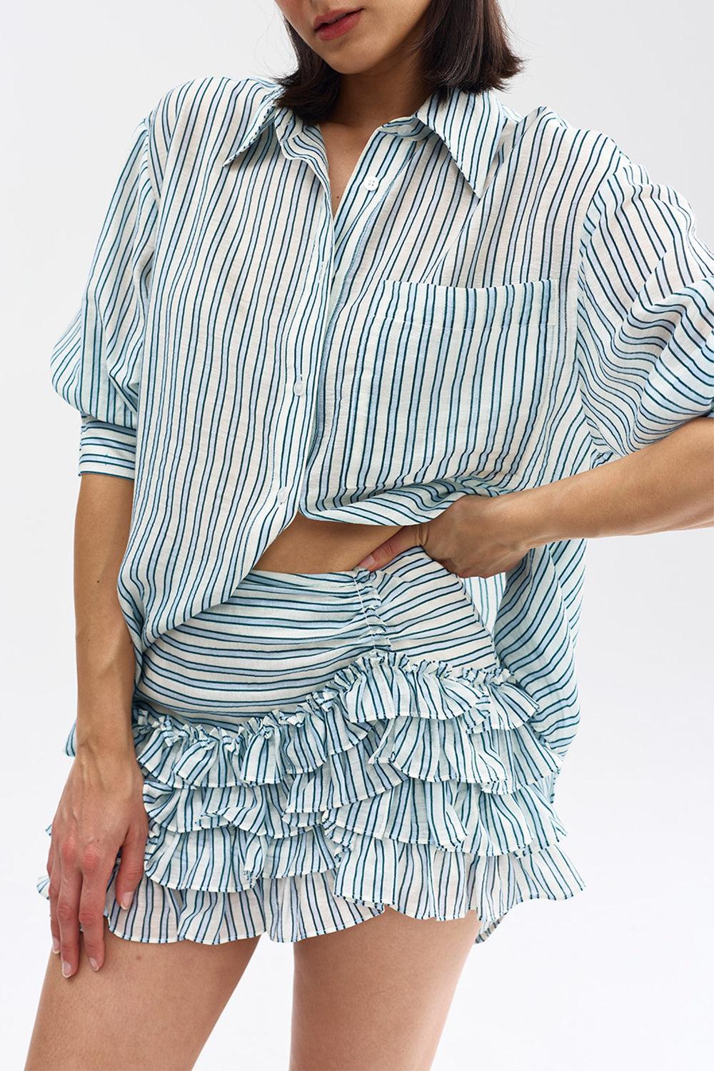 Noah Skirt-STRIPE-2-CLOTHINGSKIRTMINI-ASTON STUDIO