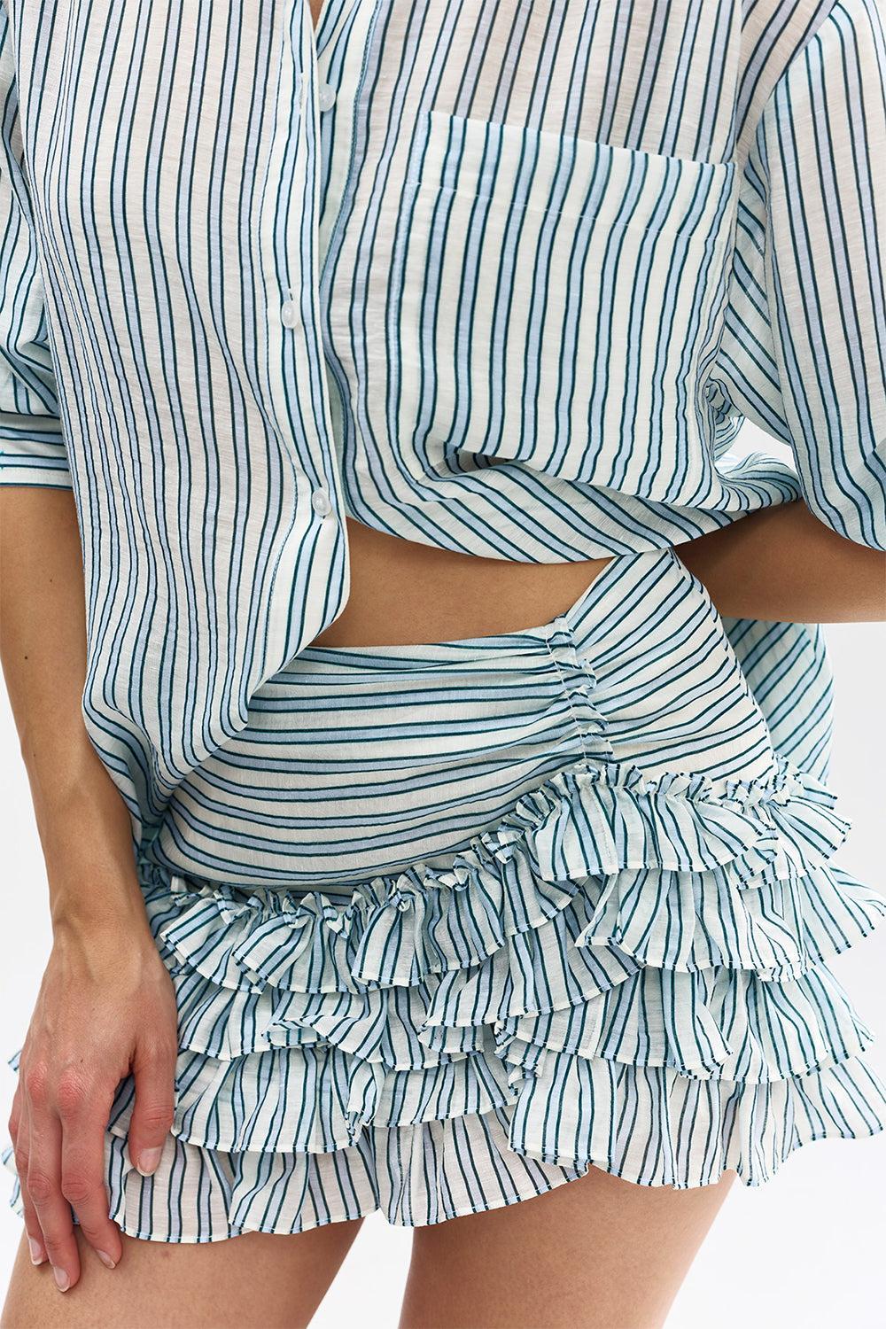 Noah Skirt-STRIPE-2-CLOTHINGSKIRTMINI-ASTON STUDIO