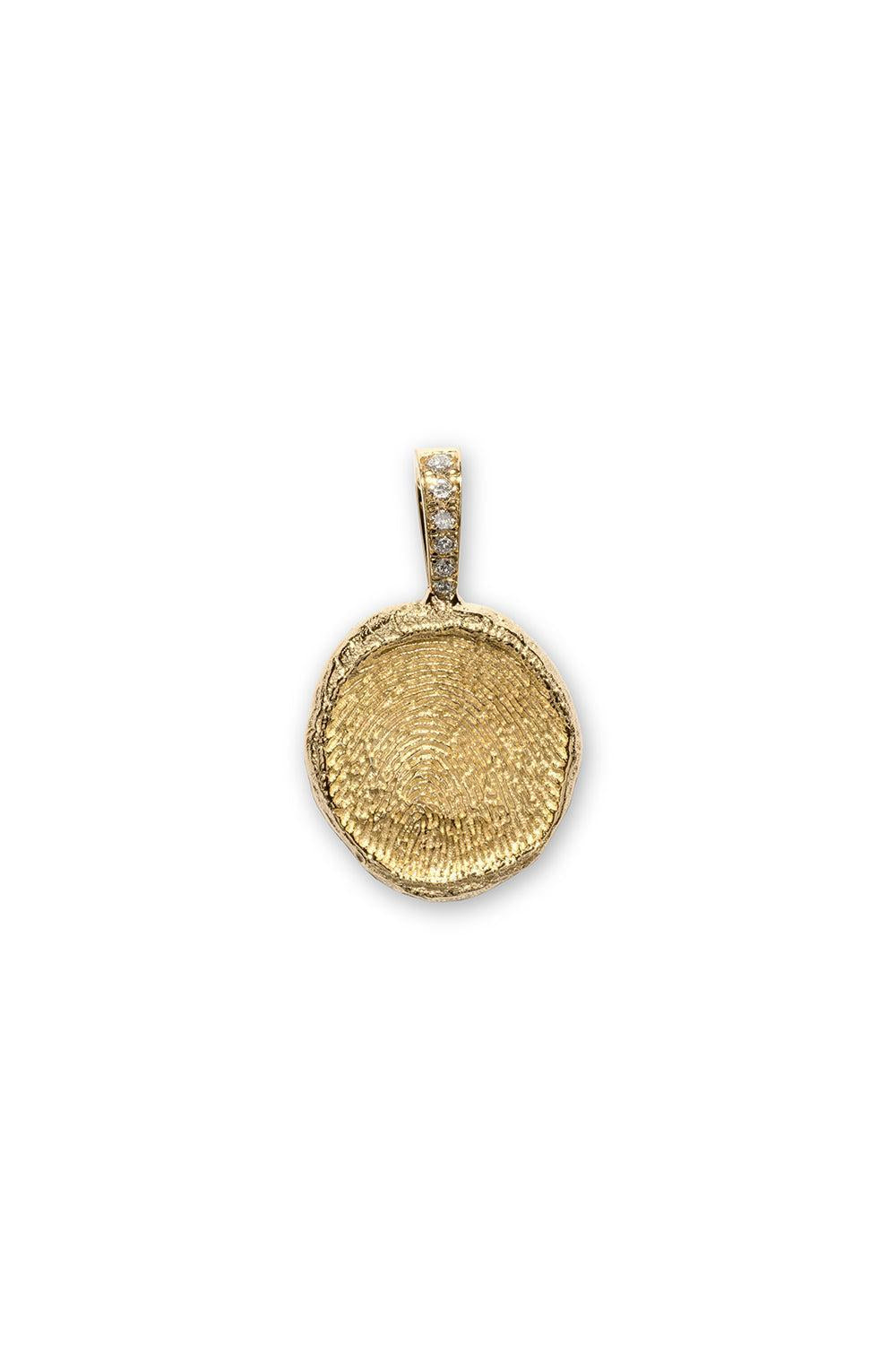 Custom Diamond Fingerprint Coin Pendant-SINGLE-SIDED-YELLOW GOLD-JEWELRYFINE JEWELPENDANT-AZLEE
