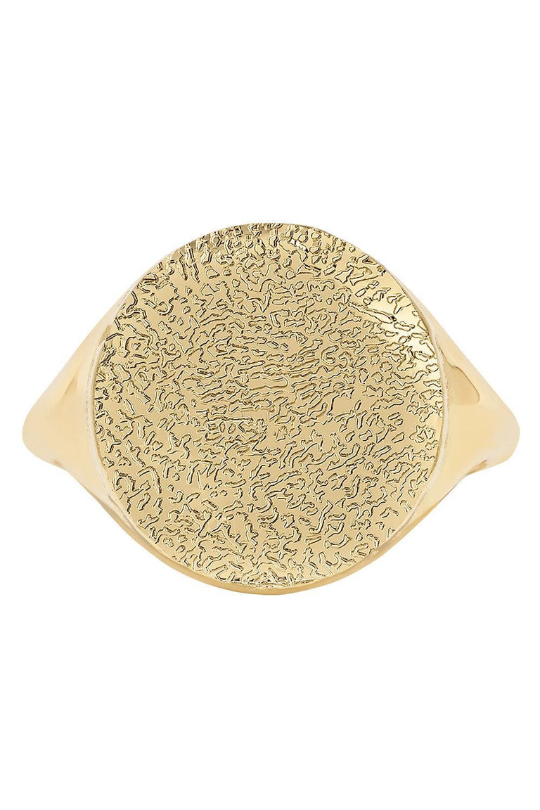 Custom Pawprint Texture Signet Ring