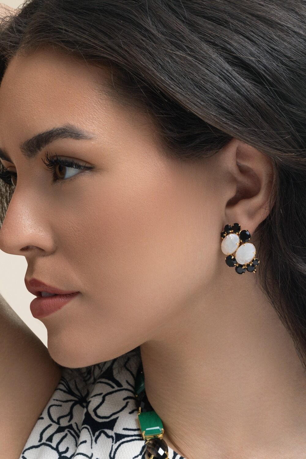 Pearl Black Onyx Earrings-BLACK-JEWELRYBOUTIQUEEARRING-BOUNKIT JEWELRY