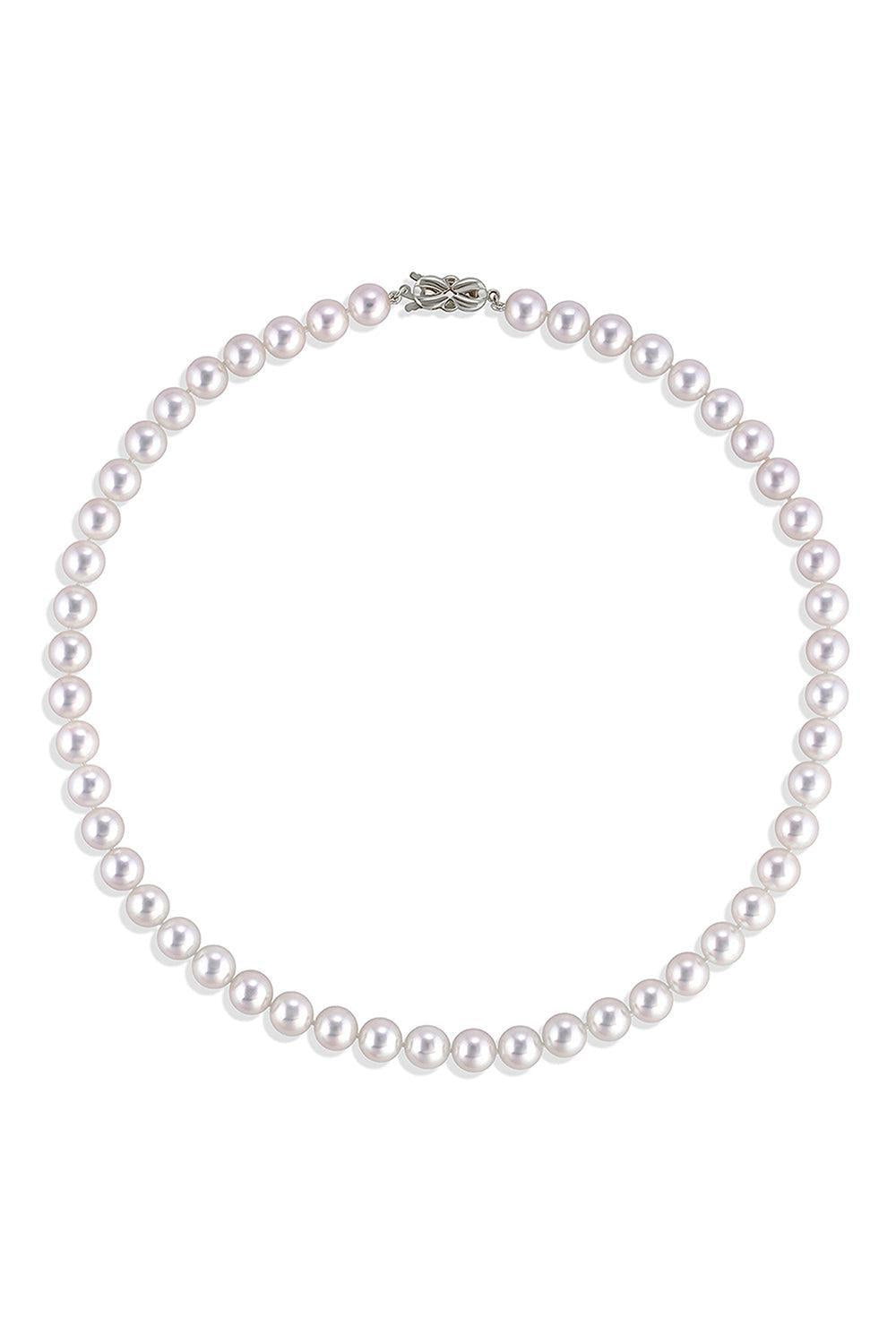 Akoya Pearl Necklace-YELLOW GOLD-JEWELRYFINE JEWELNECKLACE O-BAGGINS