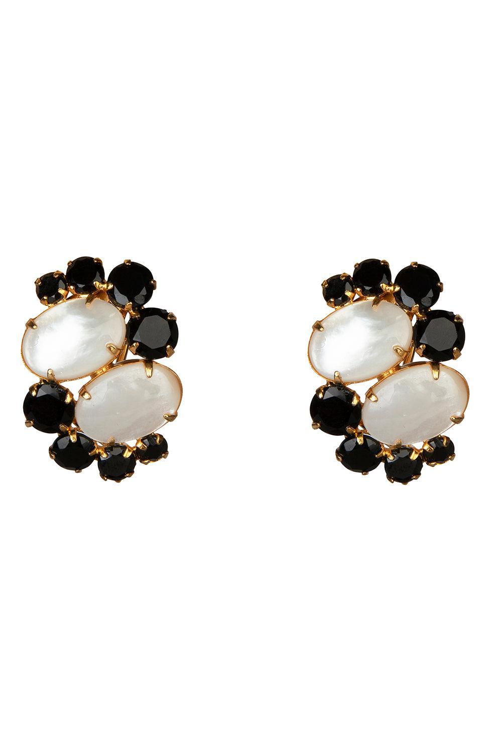 Pearl Black Onyx Earrings-BLACK-JEWELRYBOUTIQUEEARRING-BOUNKIT JEWELRY