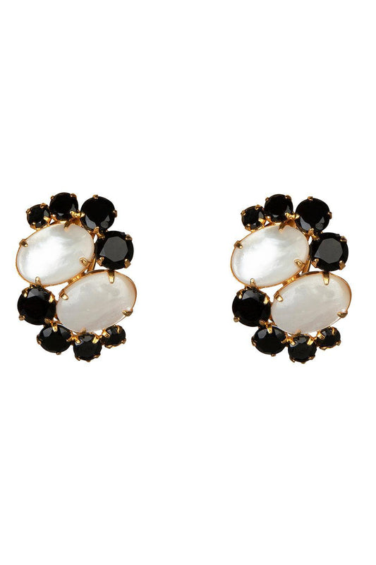 Pearl Black Onyx Earrings-BLACK-JEWELRYBOUTIQUEEARRING-BOUNKIT JEWELRY