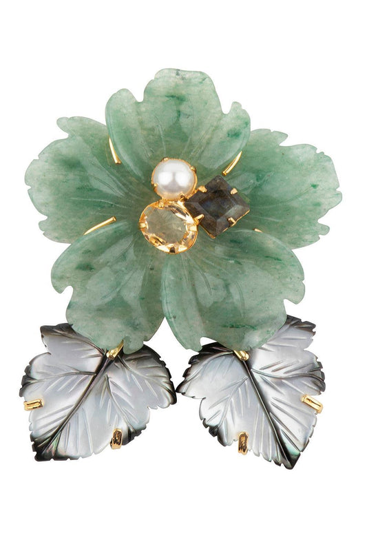 Pearl Jasper Gabriela Pin Pendant-GREEN-JEWELRYBOUTIQUEPIN-BOUNKIT JEWELRY