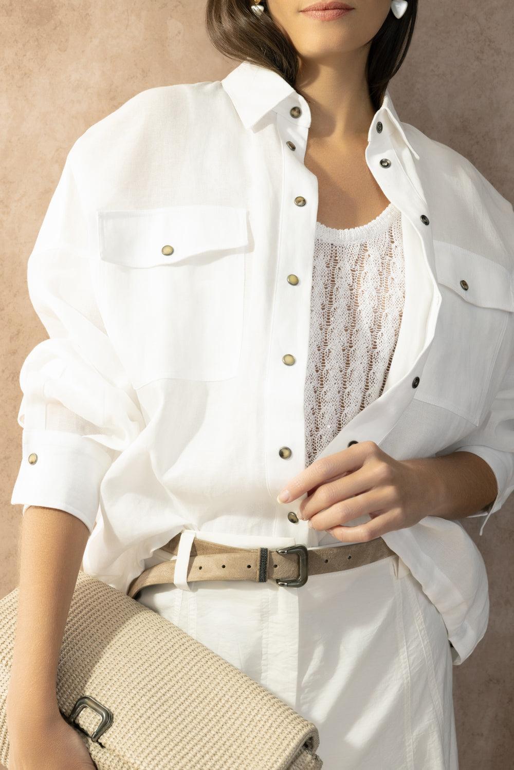 Patch Pocket Structure Shacket-WHITE-XS-CLOTHINGTOPBLOUSE-BRUNELLO CUCINELLI
