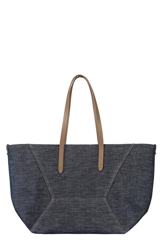 BC Duo Bag - Denim-DENIM-O/S-HANDBAGTOTES-BRUNELLO CUCINELLI