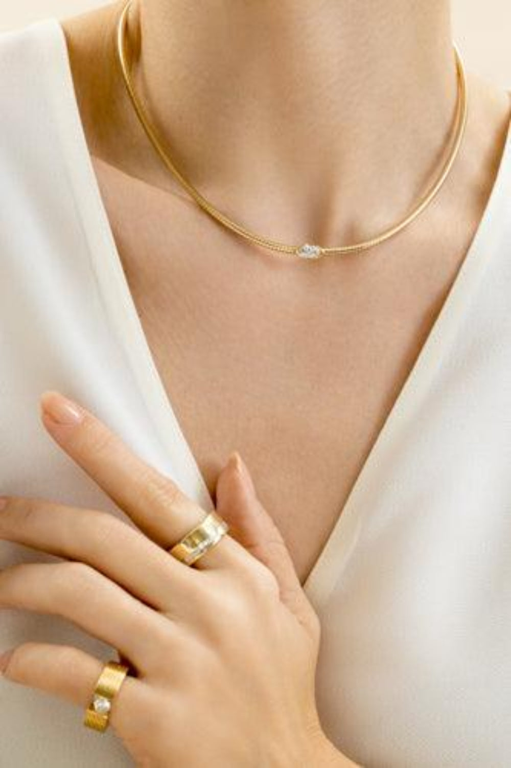 Diamond Marquise Deco Necklace-YELLOW GOLD-JEWELRYFINE JEWELNECKLACE O-LORAIDA