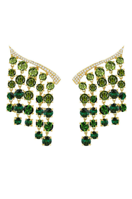 Tourmaline Bossa Nova Earrings-YELLOW GOLD-JEWELRYFINE JEWELEARRING-CAROL KAUFFMANN