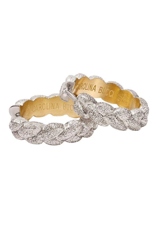 Florentine Finish Everyday Huggie Earrings -White Gold-WHITE GOLD-JEWELRYFINE JEWELEARRING-CAROLINA BUCCI