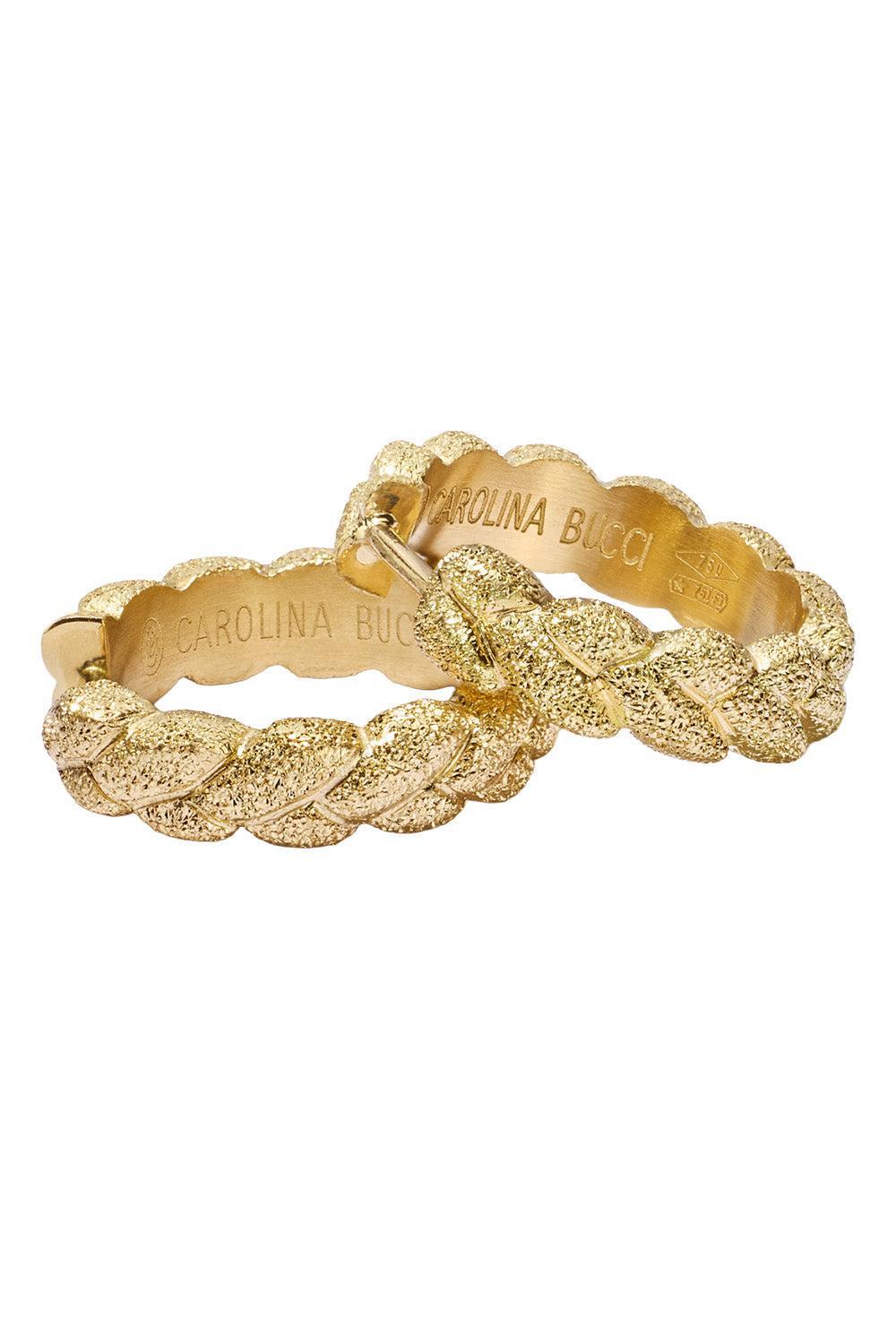 Florentine Finish Everyday Huggie Earrings - Yellow Gold-YELLOW GOLD-JEWELRYFINE JEWELEARRING-CAROLINA BUCCI