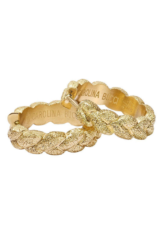 Florentine Finish Everyday Huggie Earrings - Yellow Gold-YELLOW GOLD-JEWELRYFINE JEWELEARRING-CAROLINA BUCCI