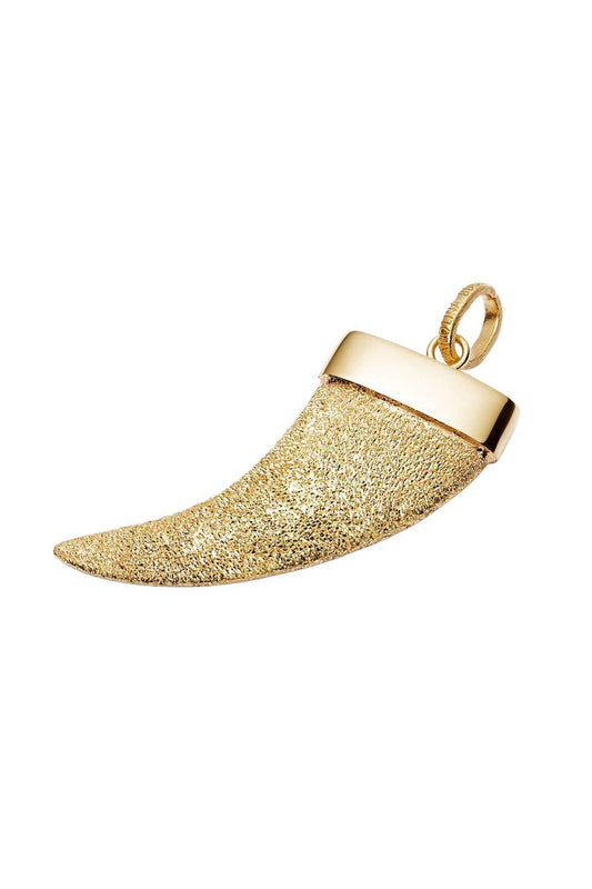 Florentine Finish Corno Pendant-YELLOW GOLD-JEWELRYFINE JEWELPENDANT-CAROLINA BUCCI