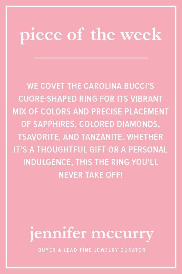 CAROLINA BUCCI-Rainbow Pavé Cuore Ring-YELLOW GOLD