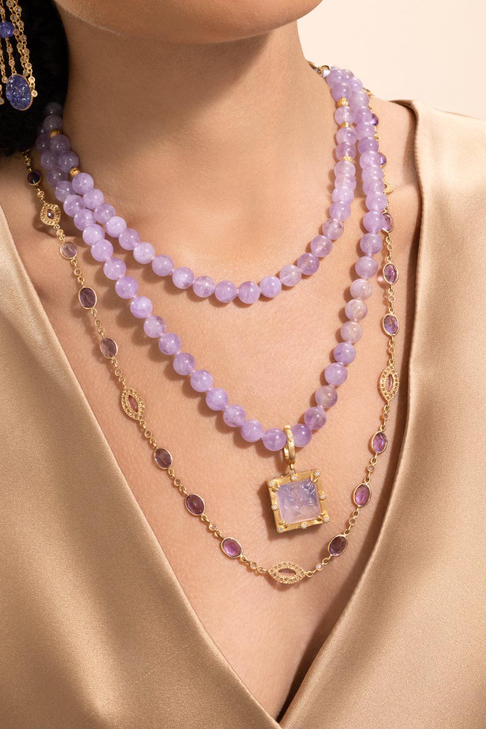 Amethyst Pink Tourmaline Affinity Necklace-YELLOW GOLD-26-JEWELRYFINE JEWELNECKLACE O-COOMI