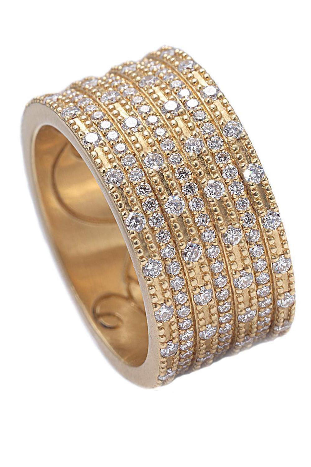 Diamond Paisley Band Ring-YELLOW GOLD-7-JEWELRYFINE JEWELRING-COOMI