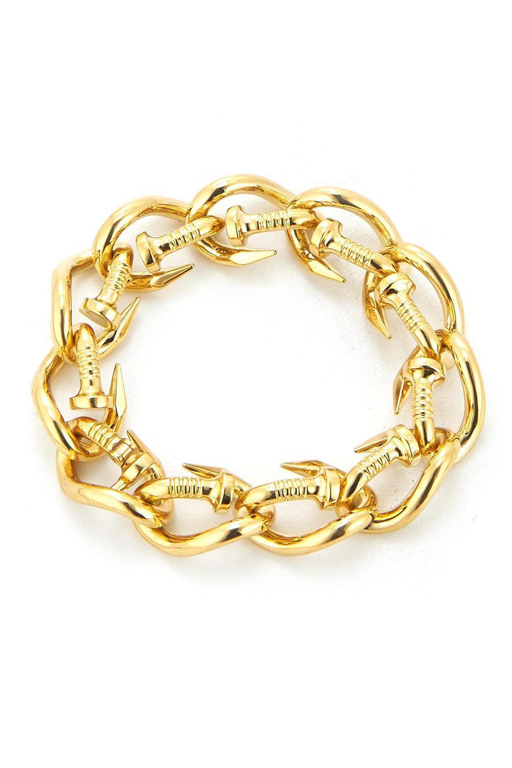 Bent Nail Link Bracelet-YELLOW GOLD-JEWELRYFINE JEWELBRACELET O-DAVID WEBB