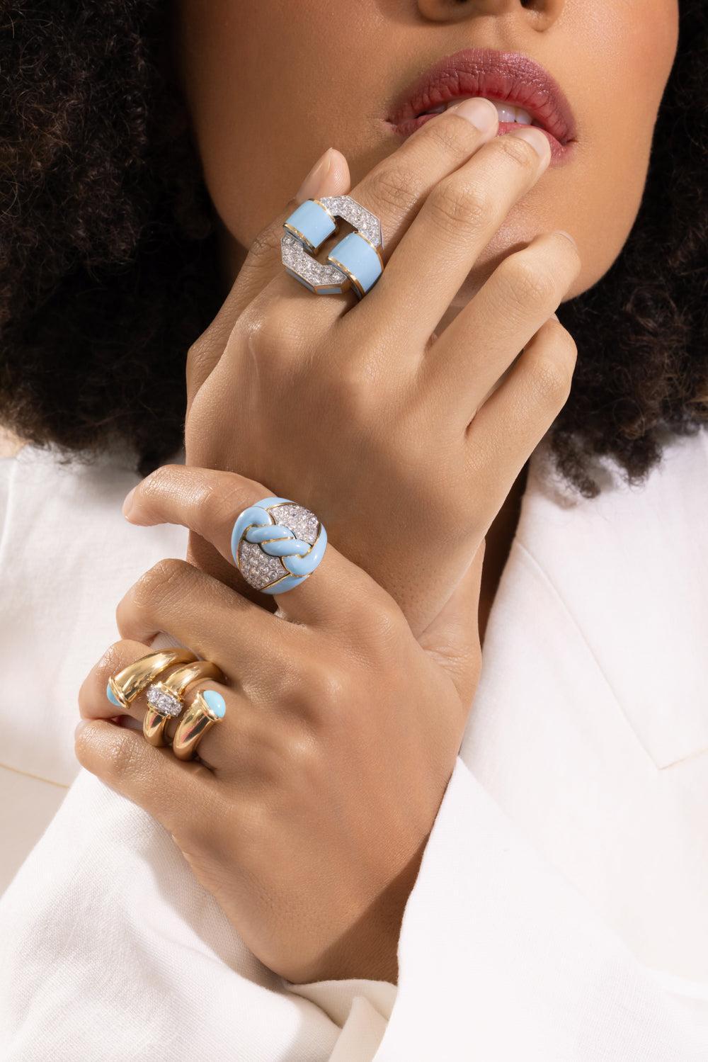 Diamond Light Blue Buckle Ring-YELLOW GOLD-6-JEWELRYFINE JEWELRING-DAVID WEBB