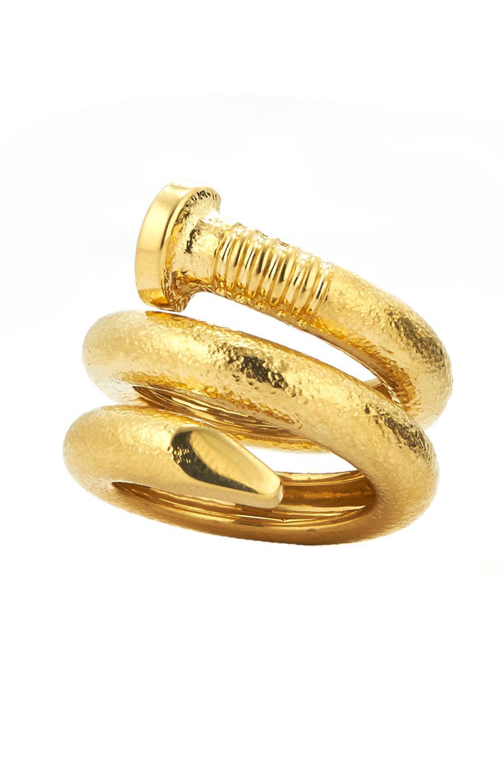 Hammered Nail Ring-YELLOW GOLD-6.5-JEWELRYFINE JEWELRING-DAVID WEBB