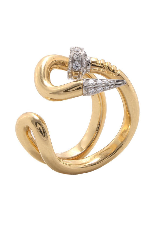 Diamond Bent Nail Ring 1-YELLOW GOLD-8.5-JEWELRYFINE JEWELRING-DAVID WEBB