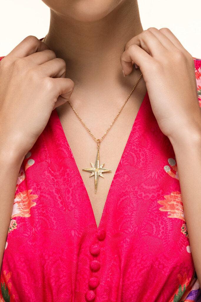 Diamond Deluxe Stellar Charm-YELLOW GOLD-JEWELRYFINE JEWELPENDANT-DEVON WOODHILL