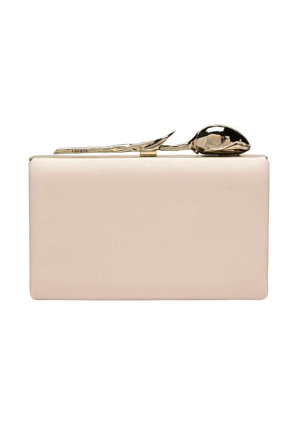 Bloom Clutch - Champagne Satin-CHAMPAGNE-HANDBAGCLUTCHES-ERDEM