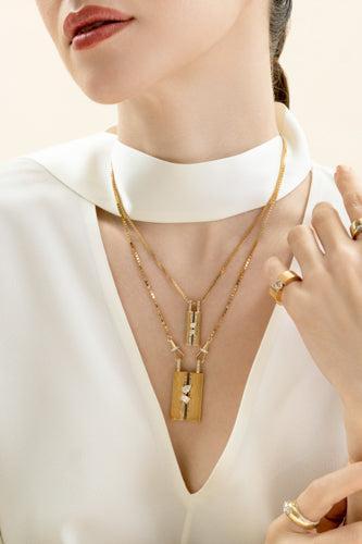 Diamond Pearl Large Blade Pendant-YELLOW GOLD-JEWELRYFINE JEWELPENDANT-LORAIDA