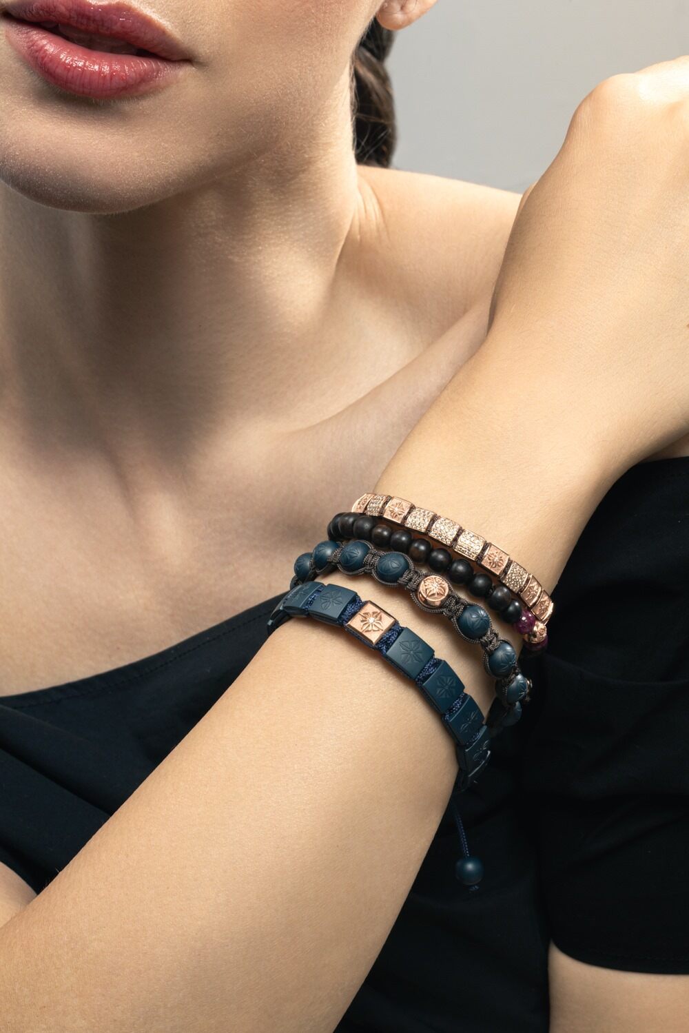 Diamond Ruby Beaded Bracelet-ROSE GOLD-JEWELRYFINE JEWELBRACELET O-SHAMBALLA JEWELS