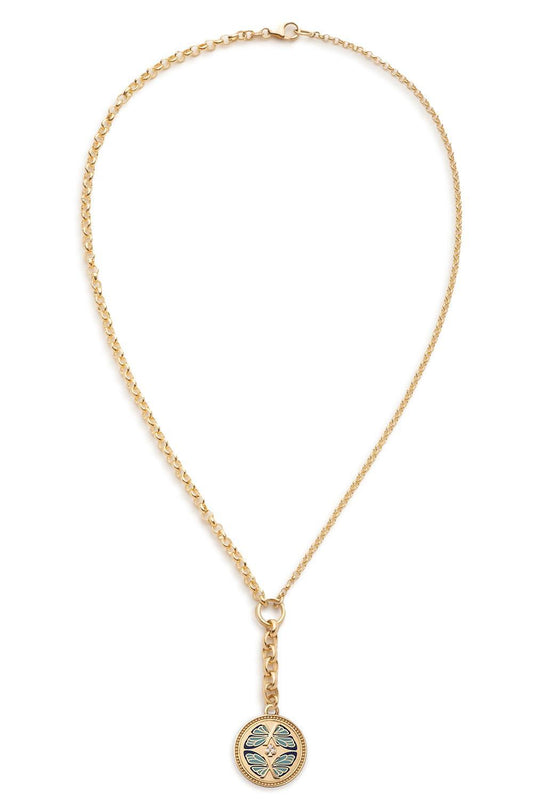 Reverie - Ceramic Butterfly Medium Mixed Belcher Extension Necklace-YELLOW GOLD-JEWELRYFINE JEWELNECKLACE O-FOUNDRAE