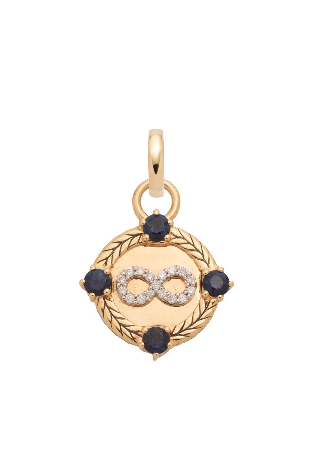 Diamond Infinity Braided Wheat Miniature Medallion-YELLOW GOLD-JEWELRYFINE JEWELPENDANT-FOUNDRAE