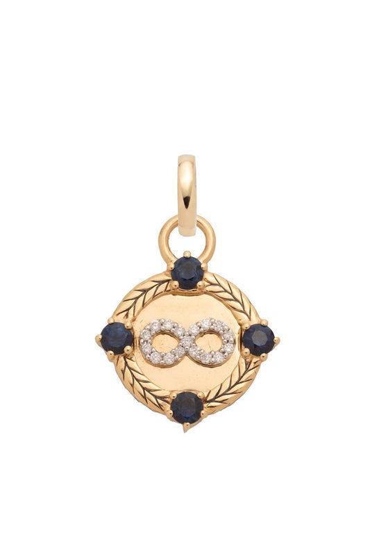 Diamond Infinity Braided Wheat Miniature Medallion-YELLOW GOLD-JEWELRYFINE JEWELPENDANT-FOUNDRAE