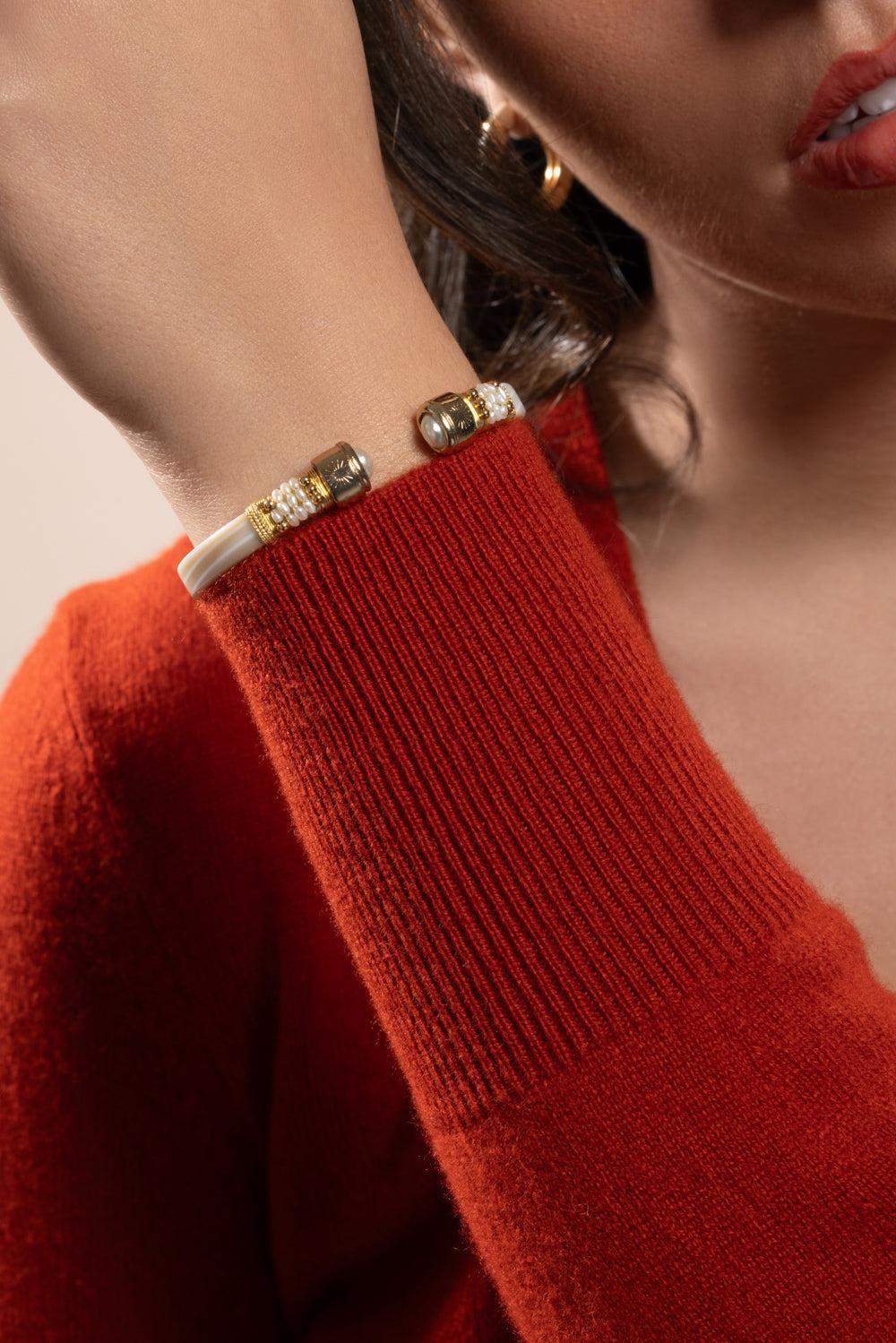 Pearl Cream Sarina Bracelet-PEARLCRM-JEWELRYBOUTIQUEBRACELET O-GAS BIJOUX