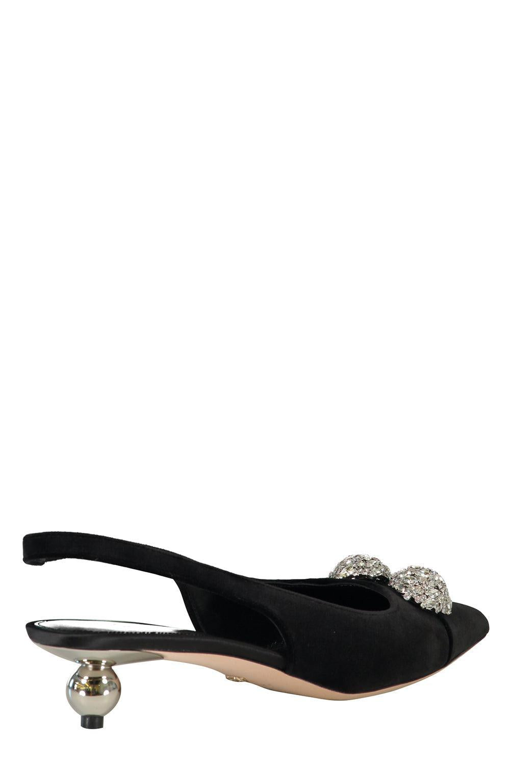 GIAMBATTISTA VALLI-Crystal Embellished Slingback Heels-