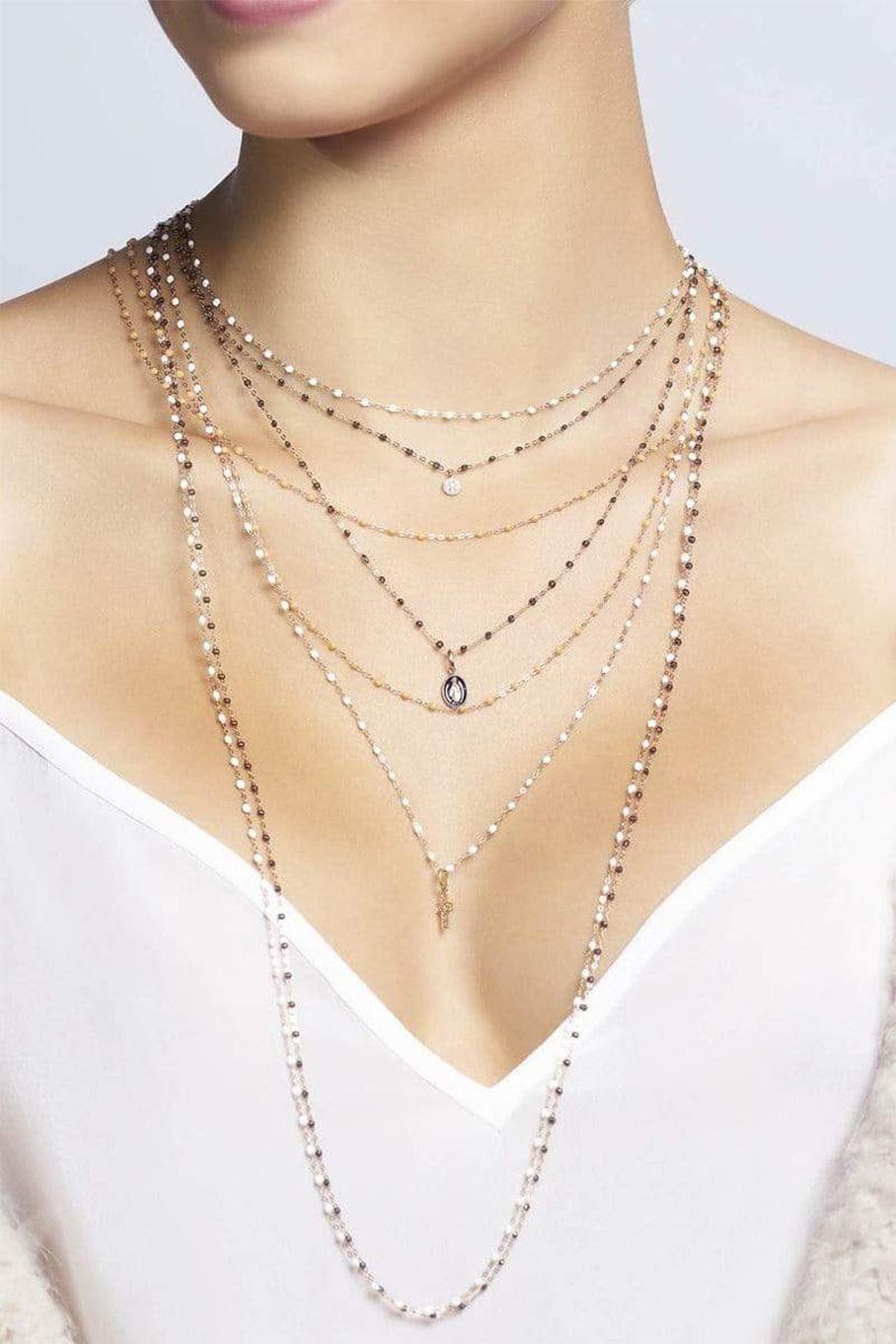 GIGI CLOZEAU-Classic Gigi Necklace - 16.5in - White-WHITE