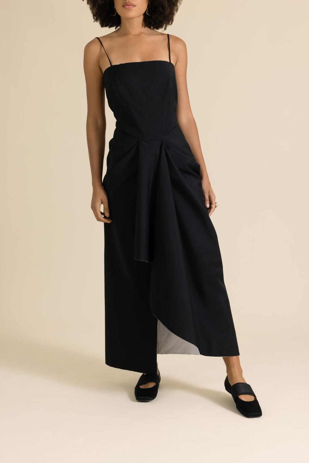 Sliced Long Wrap Dress-BLACK-36-CLOTHINGDRESSCOCKTAIL-GIVENCHY