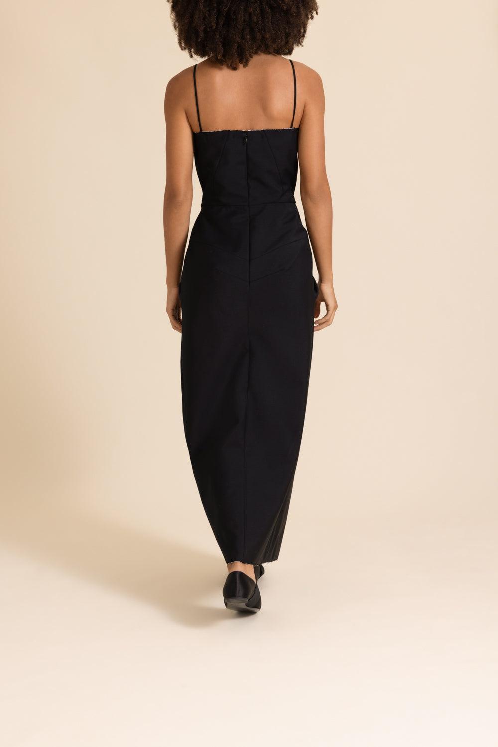 Sliced Long Wrap Dress-BLACK-36-CLOTHINGDRESSCOCKTAIL-GIVENCHY
