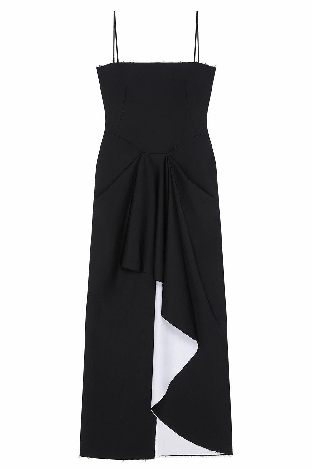 Sliced Long Wrap Dress-BLACK-36-CLOTHINGDRESSCOCKTAIL-GIVENCHY
