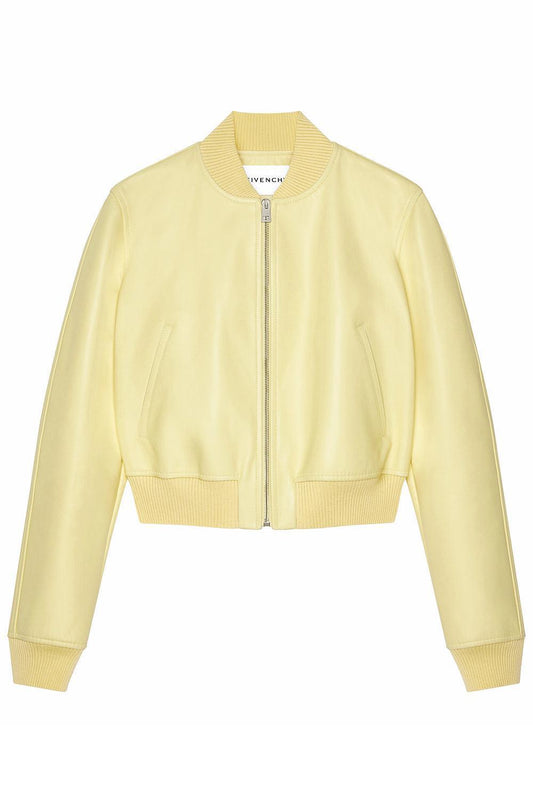 Crop Bomber Jacket-YELLOW-36-CLOTHINGJACKETCASUAL-GIVENCHY