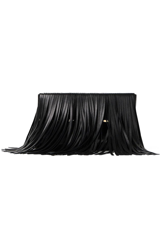 Pinch Soft Clutch - Black Fringe-BLACK-O/S-HANDBAGCLUTCHES-GIVENCHY