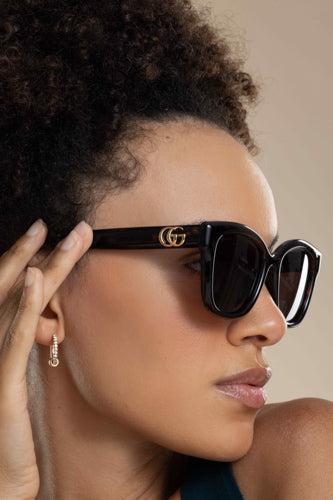 Round Square Logo Sunglasses-BROWN-ACCESSORIESUNGLASSES-GUCCI
