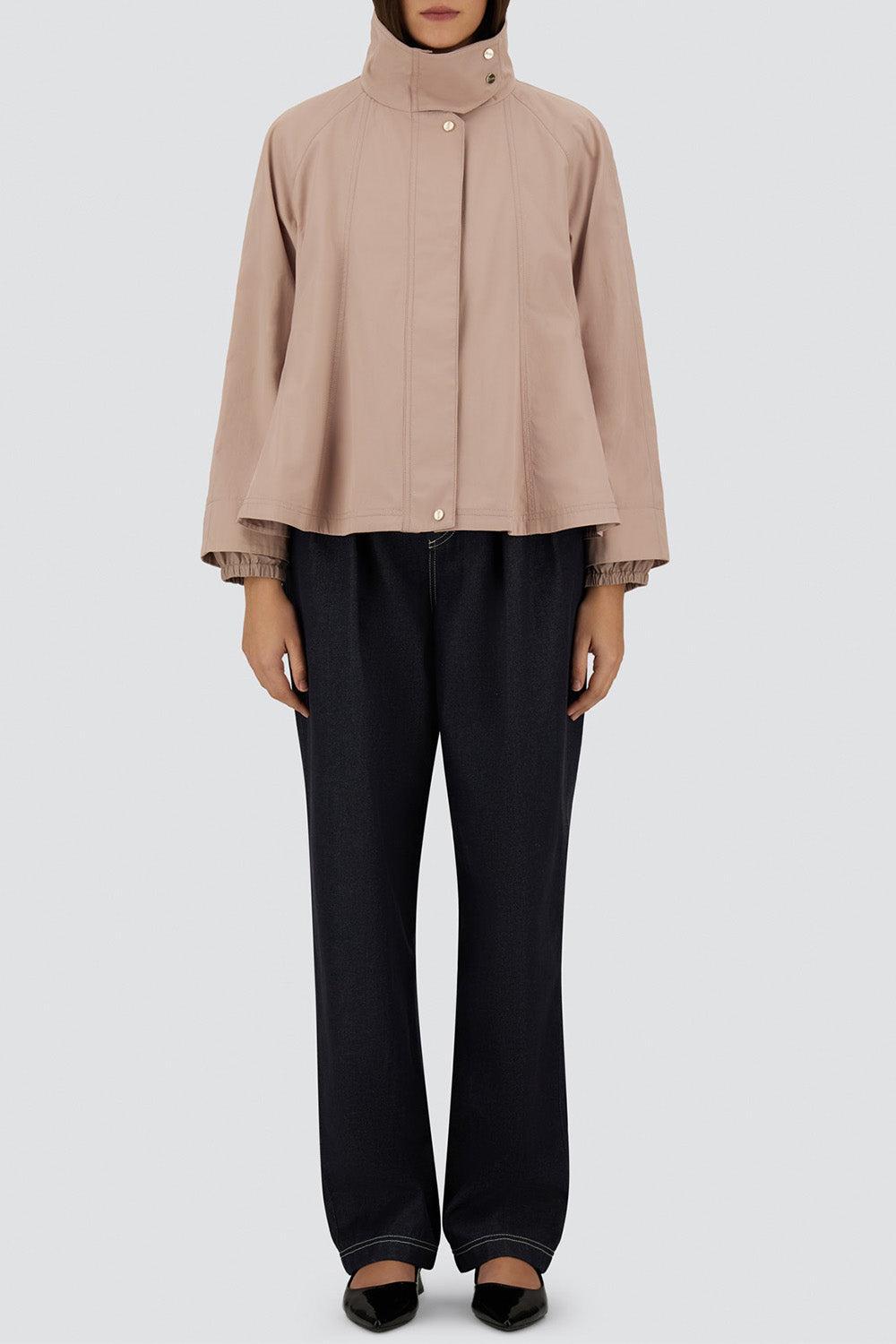 Trapeze Cape Jacket-PINK-38-CLOTHINGJACKETCASUAL-HERNO